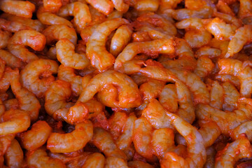 Raw Masala Prawns, well marinated fresh King prawns.