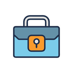  Creative Locked Briefcase Icon Illustration Design