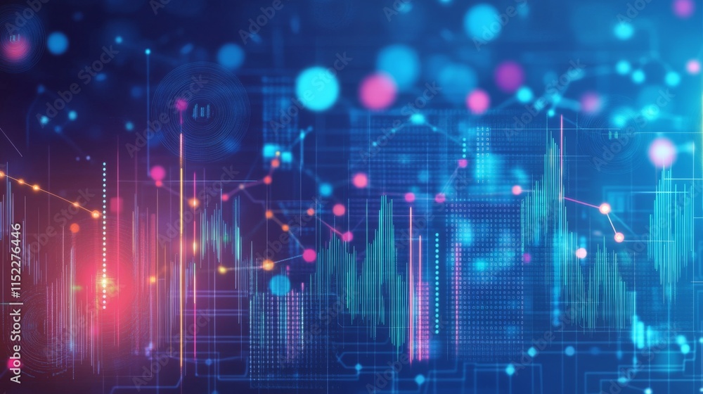 Poster abstract high-tech analytics with clean lines and light