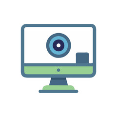  Creative Monitor Webcam Icon Illustration Design