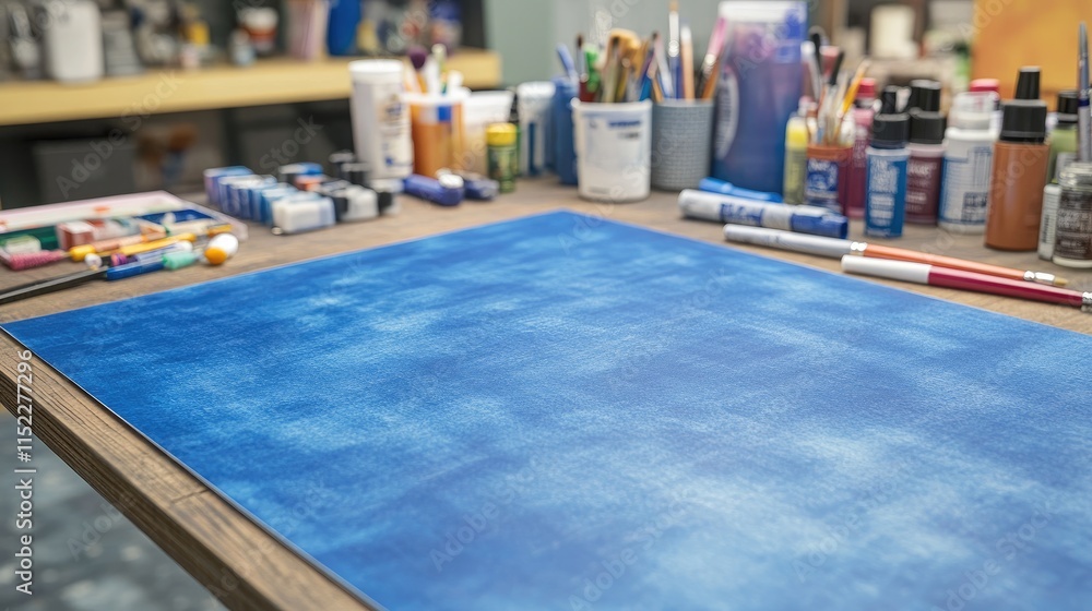 Poster modern tracing paper in a vibrant royal blue hue with a smooth matte finish and subtle gradient effe
