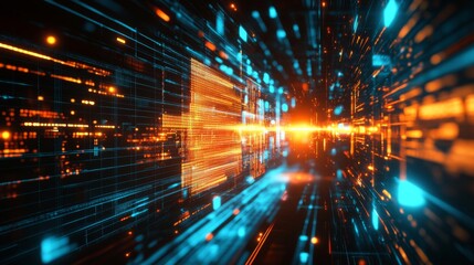 Abstract Technology with Bright Glow and Clean Lines