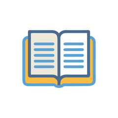 Minimal Open Notebook Icon Illustration Design