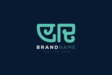 E and R logo design.  ER abstract Letters Logo Monogram. This logo design is the process of creating a visual symbol that represents a brand, company, or individual.