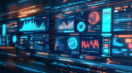 Digital Analytics Interface with Soft Light Effect