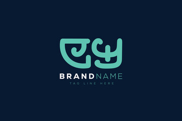 E and Y logo design.  EY abstract Letters Logo Monogram. This logo design is the process of creating a visual symbol that represents a brand, company, or individual.