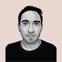 man vactor art desigen black and white