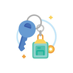  Stylish Office Keychain Icon Illustration Design