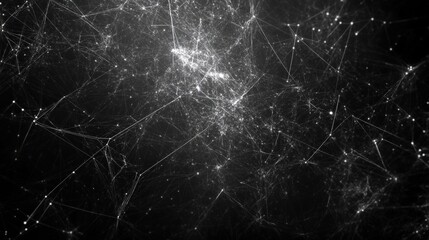 abstract network of glowing lines and dots