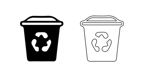 basket black and white and outline editable vector design 