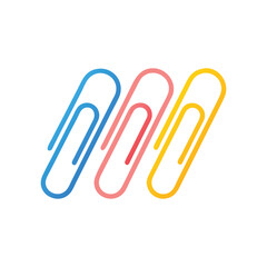  Dynamic Paper Clip Set Icon Illustration Design