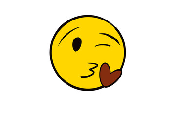A kissing smiley face png cartoon
