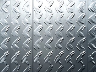 Fototapeta premium Panoramic close-up, high detail scan of cross knurled metal texture