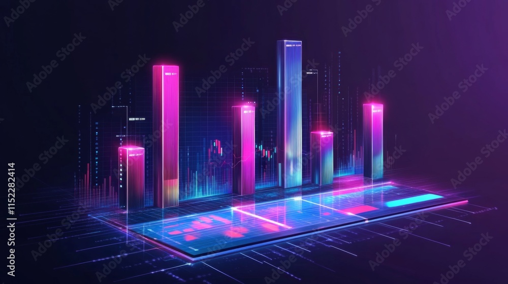 Aufkleber futuristic data visualization in abstract finance design