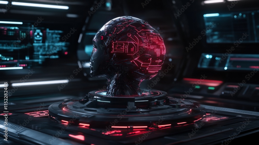 Poster futuristic data visualization in isolated setting
