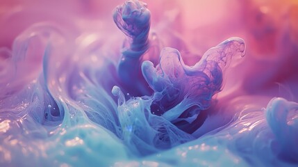 Obraz premium Colorful swirling patterns create abstract art in vibrant blue and purple hues
