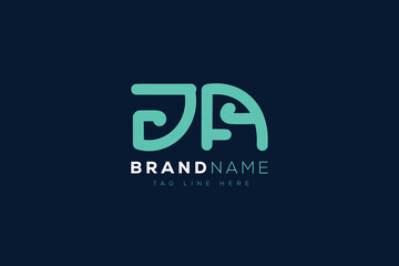 J and A logo design.  JA abstract Letters Logo Monogram. This logo design is the process of creating a visual symbol that represents a brand, company, or individual.