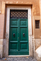 porte verte italienne, jour, vertical