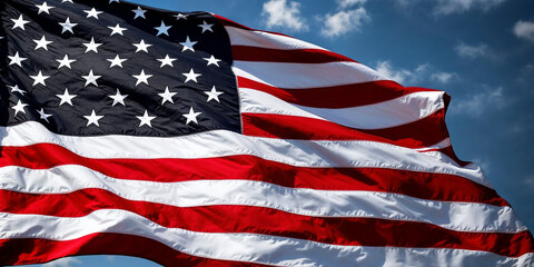Fototapeta premium Concept photo of American Flag with space for text