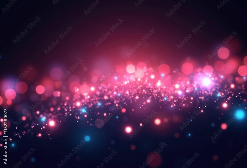 Poster Abstract background with pink and blue bokeh lights.