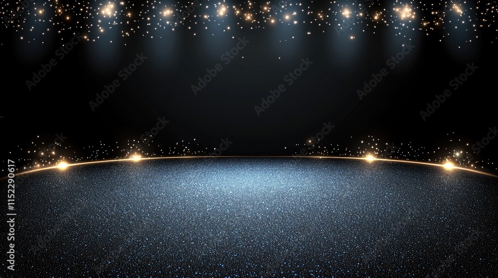 Poster illustration of digital data transfer with binary code and glowing dots, featuring a cyber tech them