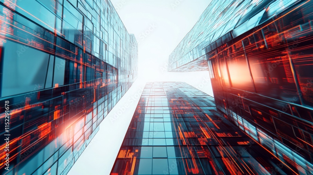 Poster modern data visualization with high-tech elements