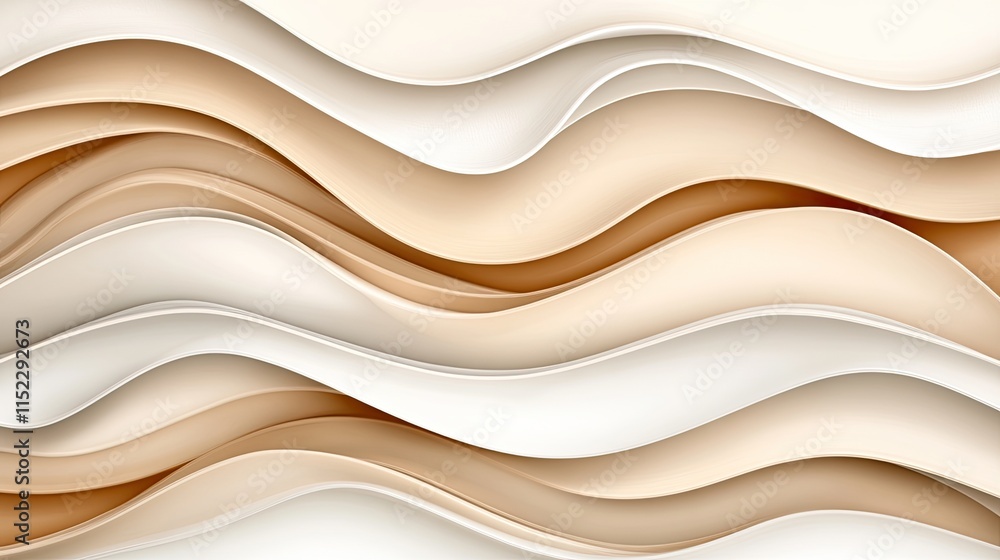 Poster abstract cream-colored waves create a minimalist background ideal for banners or presentations in be