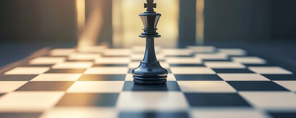 abstract illustration of checkmate position minimalistic design with clear copy space around chessboard ideal for branding