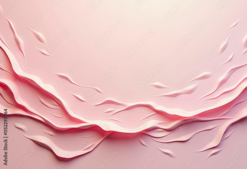 Poster Abstract pink background with wavy lines and soft lighting.