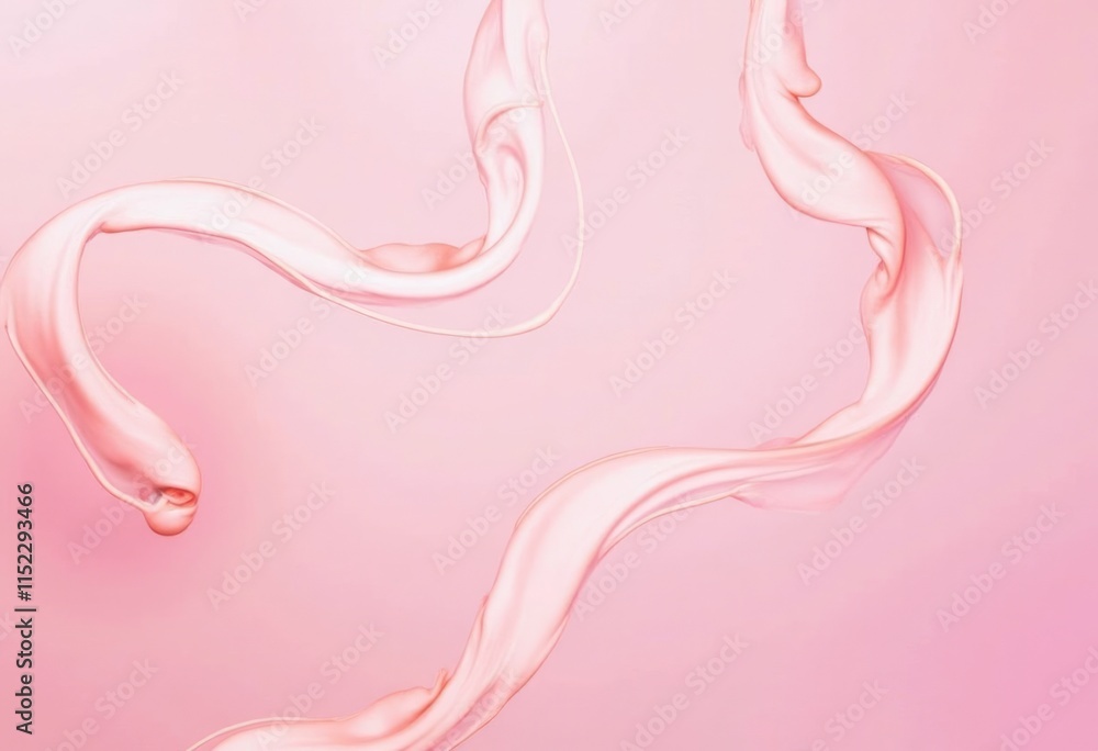 Poster Abstract swirls of pink liquid create a flowing  dynamic composition.