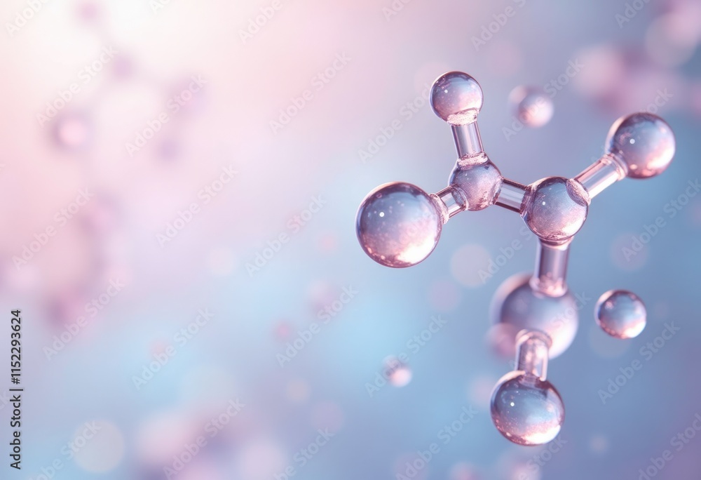 Leinwandbilder a 3d rendering of a molecule with a blurred background.