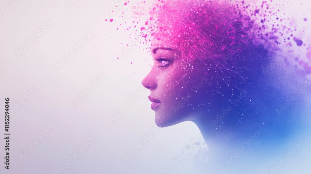 Poster vibrant ai interaction with digital interface design