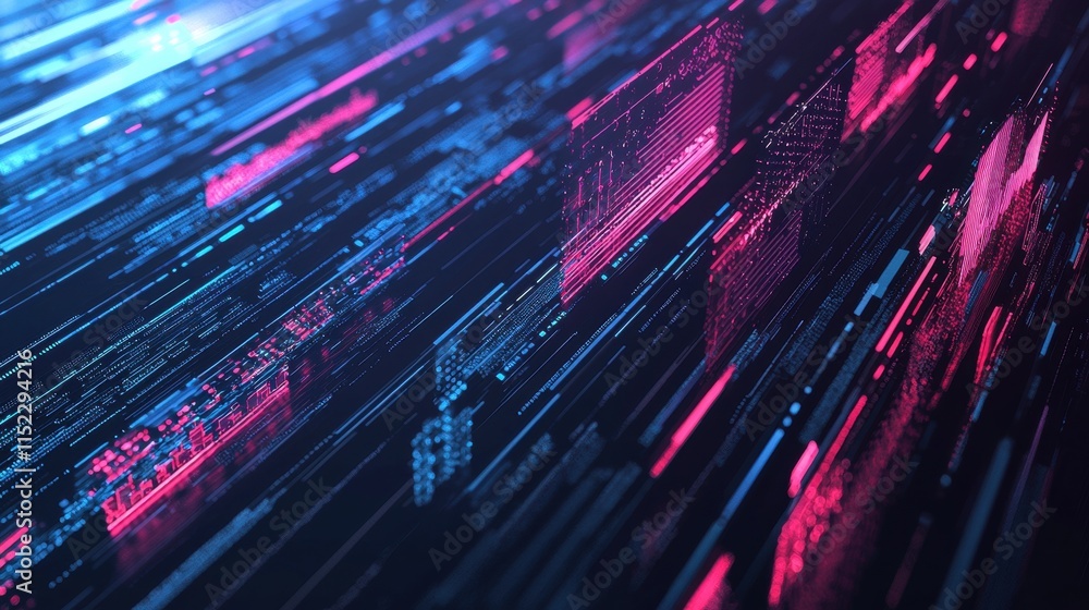 Poster dynamic data visualization in technology digital environment abstract content futuristic viewpoint