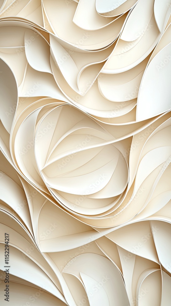Aufkleber abstract cream-colored waves create a minimalist background ideal for banners or presentations in be