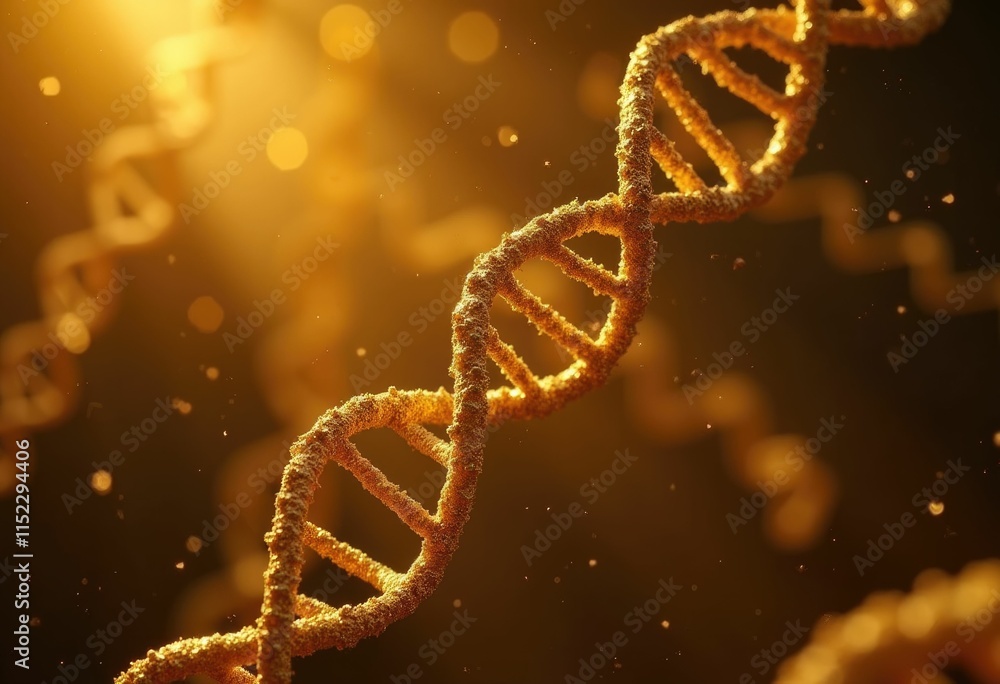 Aufkleber A 3D rendering of a DNA double helix  the building block of life.