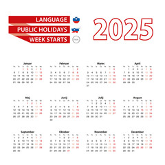 Calendar 2025 in Slovene language with public holidays the country of Slovenia in year 2025.