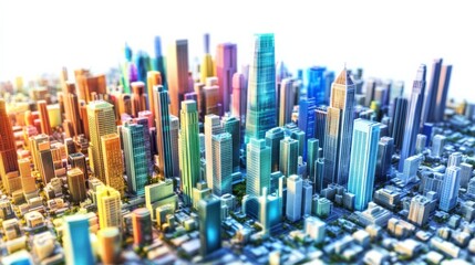 Obraz premium Vibrant Cityscape with High-Tech Elements