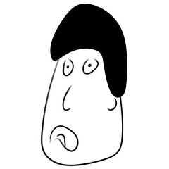 black and cartoon illustration of a surprised expression