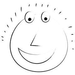 A cartoon sketch of a fun happy face