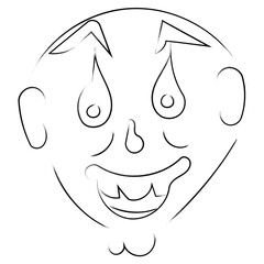 A fun sketch of a smiling Halloween vampire