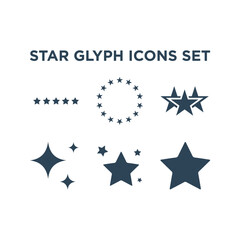 Star icons set vector flat style.