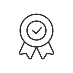 Quality guarantee, icon in line design. Quality guarantee, guarantee, quality, assurance, trust, certification, seal on white background vector. Quality guarantee editable stroke icon