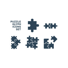 Puzzle icons set flat vector simple isolated illustration signage template design trendy
