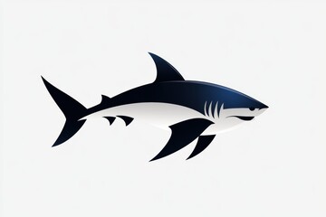 Fototapeta premium underwater wildlife, sleek shark silhouette logo design with clean aesthetic for a versatile and enduring branding solution