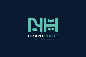 N and H logo design.  NH abstract Letters Logo Monogram. This logo design is the process of creating a visual symbol that represents a brand, company, or individual.