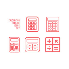 Calculator icons set vector. Savings, finances sign isolated on white, economy concept, Trendy Flat style for graphic design, Web site, UI.