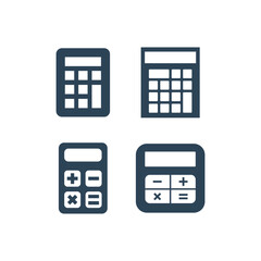 Calculator icons set vector. Savings, finances sign isolated on white, economy concept, Trendy Flat style for graphic design, Web site, UI.