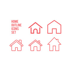 Home icons set. Minimal home icon - web homepage symbol - vector website sign.
