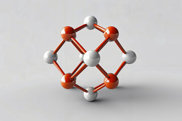 Obraz premium An orange and white molecule on a gray background