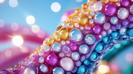 Lively bubble patterns abstract art digital illustration colorful environment close-up view creative concept